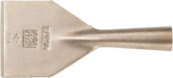 Ampco - Stiff Aluminum Bronze Alloy Chisel Scraper - 3" Blade Width x 1-1/2" Blade Length - Exact Tool & Supply