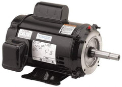 US Motors - 3 hp, ODP Enclosure, No Thermal Protection, 3,450 RPM, 208-230 Volt, 60 Hz, Industrial Electric AC/DC Motor - Size 182 Frame, C-Face/Base Mount, 1 Speed, Ball Bearings, 14.0-13.2 Full Load Amps, B Class Insulation, Reversible - Exact Tool & Supply