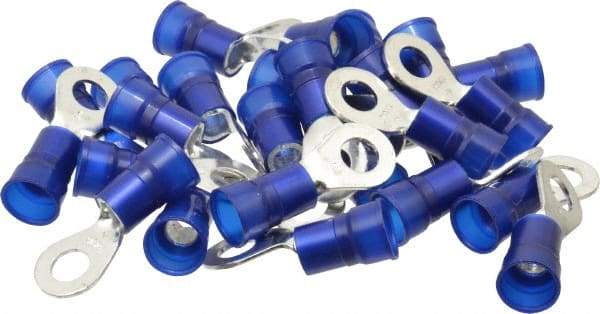 3M - 6-6 AWG Partially Insulated Crimp Connection Circular Ring Terminal - 5/16" Stud, Copper Contact - Exact Tool & Supply