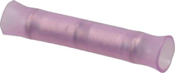 3M - 22 to 18 AWG Compatible, Nylon Fully Insulated, Crimp-On Butt Splice Terminal - 2 Wire Entries, Red - Exact Tool & Supply
