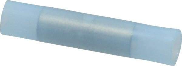 3M - 16 to 14 AWG Compatible, Nylon Fully Insulated, Crimp-On Butt Splice Terminal - 2 Wire Entries, 1.08" OAL, Blue - Exact Tool & Supply