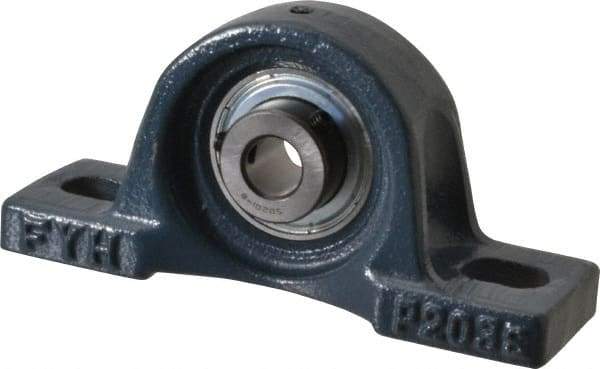 Value Collection - 4-7/8" OALBall Bearing Pillow Block - Cast Iron - Exact Tool & Supply