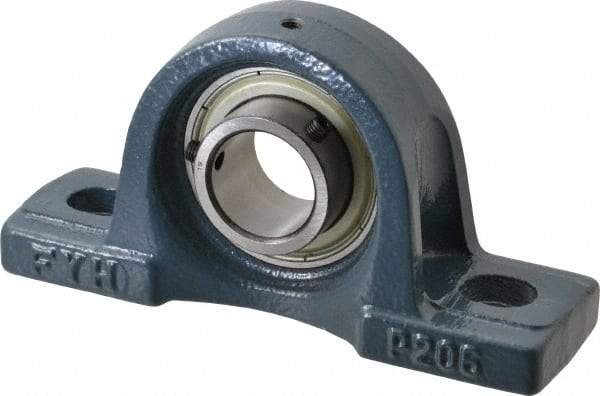Value Collection - 6-3/16" OALBall Bearing Pillow Block - Cast Iron - Exact Tool & Supply