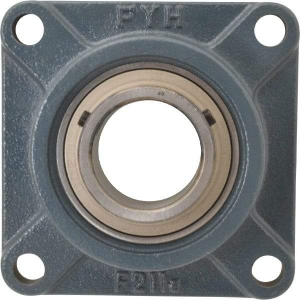 Value Collection - 6-3/8" OALBall Bearing Pillow Block - Cast Iron - Exact Tool & Supply