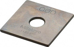 Mitutoyo - 0.06" Square Steel Gage Block - Accuracy Grade 0, Includes Certificate of Inspection - Exact Tool & Supply