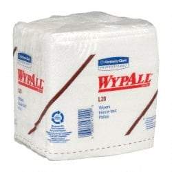 WypAll - L20 1/4 Fold General Purpose Wipes - Poly Pack, 12-1/2" x 12-1/2" Sheet Size, White - Exact Tool & Supply