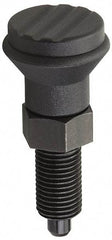 Gibraltar - 3/8-24, 15mm Thread Length, 5mm Plunger Diam, Knob Handle Indexing Plunger - Plunger Style A, 17mm Body Length, 47mm OAL, Steel - Exact Tool & Supply