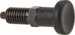 Gibraltar - 1/2-13, 17mm Thread Length, 6mm Plunger Diam, Knob Handle Indexing Plunger - Plunger Style A, 20mm Body Length, 56mm OAL, Steel - Exact Tool & Supply