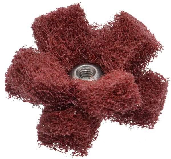Standard Abrasives - 1-1/2" Diam Medium Density Cross Buff - 2 Plys, 8-32 Thread, Very Fine Grade, 20,000 Max RPM - Exact Tool & Supply