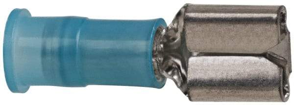 3M - 16 to 14 AWG, Nylon, Partially Insulated, Female Wire Disconnect - 1/4 Inch Wide Tab, Blue, RoHS 2011/65/EU Compliant - Exact Tool & Supply