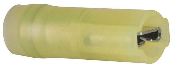 3M - 12 to 10 AWG, Nylon, Fully Insulated, Female Wire Disconnect - 1/4 Inch Wide Tab, Yellow - Exact Tool & Supply