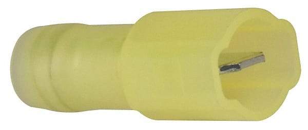 3M - 12 to 10 AWG, Nylon, Fully Insulated, Male Wire Disconnect - 1/4 Inch Wide Tab, Yellow, RoHS 2011/65/EU Compliant - Exact Tool & Supply