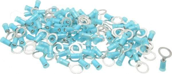 3M - 16-14 AWG Partially Insulated Crimp Connection Circular Ring Terminal - 3/8" Stud, Copper Contact - Exact Tool & Supply