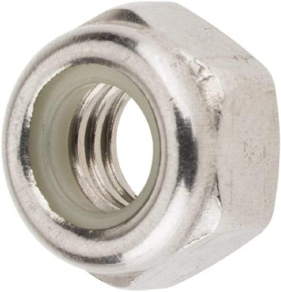 Value Collection - M6x1.00 Metric Coarse 18-8 & Austenitic Grade A2 Hex Lock Nut with Nylon Insert - 6mm High, Uncoated - Exact Tool & Supply