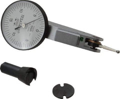 TESA Brown & Sharpe - 0.008 Inch Range, 0 Inch Dial Graduation, Horizontal Dial Test Indicator - 1-1/2 Inch White Dial, 0-4-0 Dial Reading, Accurate to 0.0001 Inch - Exact Tool & Supply