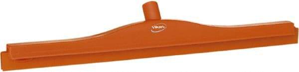 Vikan - 24" Rubber Blade Floor Squeegee - Double Edge, Orange, Plastic Holder - Exact Tool & Supply