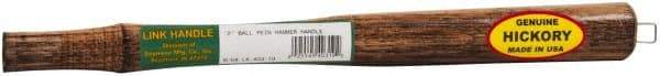 Made in USA - 12" Long Replacement Handle for Ball Pein, Machinist & Riveting Hammers - 3/4" Eye Length x 7/16" Eye Width, Hickory, Material Grade Type B - Exact Tool & Supply