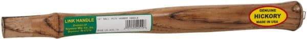 Made in USA - 14" Long Replacement Handle for Ball Pein, Machinist & Riveting Hammers - 15/16" Eye Length x 17/32" Eye Width, Hickory, Material Grade Type B - Exact Tool & Supply