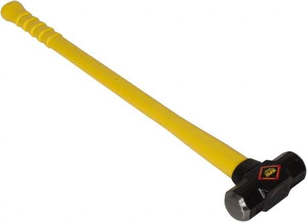 NUPLA - 6 Lb Head, Sledge Hammer - Steel Head, 2-1/8" Face Diam, Fiberglass Handle - Exact Tool & Supply