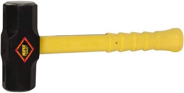 NUPLA - 10 Lb Head, 16" Long Sledge Hammer - Steel Head, 2-1/2" Face Diam, Fiberglass Handle - Exact Tool & Supply