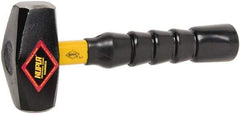 NUPLA - 3 Lb Head, 10" Long Drilling Hammer - Steel Head, 1-27/64" Face Diam, Fiberglass Handle - Exact Tool & Supply