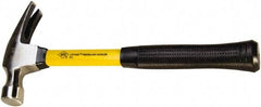 NUPLA - 1-1/4 Lb Head, Straight Rip Claw Standard Hammer - 14" OAL, Forged Steel Head, Fiberglass Handle with Grip - Exact Tool & Supply