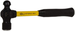 NUPLA - 1 Lb Head High Carbon Steel Ball Pein Hammer - 13" Fiberglass Handle, 1-9/64" Face Diam, 13" OAL, Fiberglass with Cushion Grip - Exact Tool & Supply