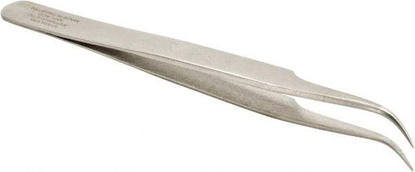 Aven - 4-1/2" OAL 7-SA Precision Tweezers - Curved, Magnified Applications - Exact Tool & Supply