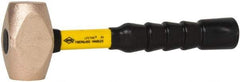 NUPLA - 4 Lb Head 1-43/64" Face Brass Nonmarring Hammer - 12" OAL, Fiberglass Handle - Exact Tool & Supply