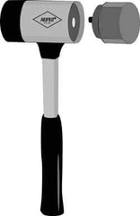 NUPLA - 3" Face Diam, Grade Extra Soft, Gray Soft Face Hammer Tip - Fiberglass - Exact Tool & Supply