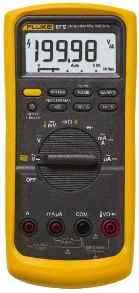 Fluke - 2 Piece, Digital Multimeter Kit - 1,000 Volt Max, 10 Max Amp - Exact Tool & Supply