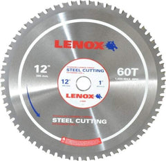 Lenox - 12" Diam, 1" Arbor Hole Diam, 60 Tooth Wet & Dry Cut Saw Blade - Titanium Carbide-Tipped, General Purpose Action, Standard Round Arbor - Exact Tool & Supply