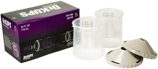 DeVilbiss - Paint Sprayer Reusable Sleeve - Reusable Sleeve and Lids, 2 Pack, Compatible with Siphon and Gravity Spray Guns - Exact Tool & Supply
