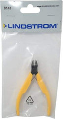 Lindstrom Tool - 4-1/4" OAL, 0.049" Capacity, Full-Flush Diagonal Cutter - 3/8" Jaw Length, Tapered Head, Plastic Ergonomic Handle - Exact Tool & Supply