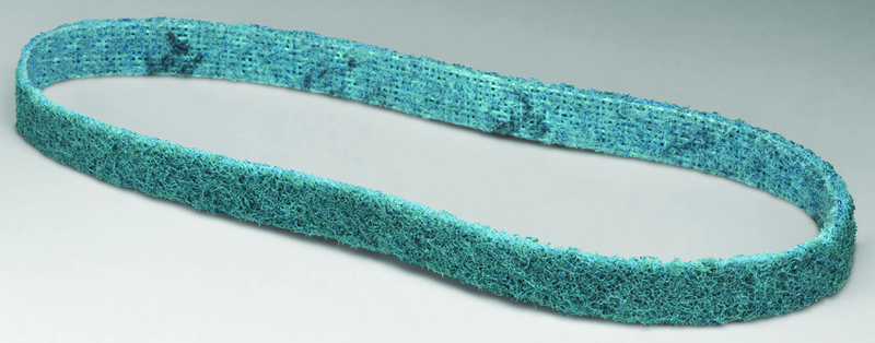 3 x 18" - Very Fine - Blue Surface Scotch-Brite Conditioning Belt - Exact Tool & Supply