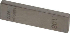 Mitutoyo - 0.108" Rectangular Steel Gage Block - Accuracy Grade 0, Includes Certificate of Inspection - Exact Tool & Supply
