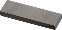 Mitutoyo - 0.126" Rectangular Steel Gage Block - Accuracy Grade AS-1, Includes Certificate of Inspection - Exact Tool & Supply
