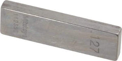 Mitutoyo - 0.127" Rectangular Steel Gage Block - Accuracy Grade AS-1, Includes Certificate of Inspection - Exact Tool & Supply