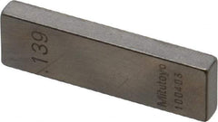 Mitutoyo - 0.139" Rectangular Steel Gage Block - Accuracy Grade AS-1, Includes Certificate of Inspection - Exact Tool & Supply