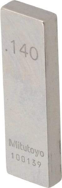 Mitutoyo - 0.14" Rectangular Steel Gage Block - Accuracy Grade AS-1, Includes Certificate of Inspection - Exact Tool & Supply