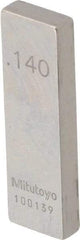 Mitutoyo - 0.14" Rectangular Steel Gage Block - Accuracy Grade AS-1, Includes Certificate of Inspection - Exact Tool & Supply