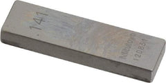 Mitutoyo - 0.141" Rectangular Steel Gage Block - Accuracy Grade AS-1, Includes Certificate of Inspection - Exact Tool & Supply