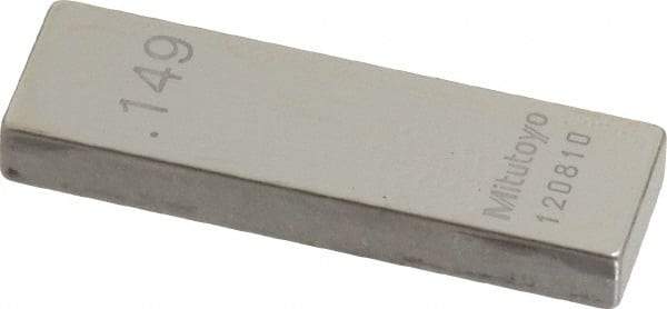 Mitutoyo - 0.149" Rectangular Steel Gage Block - Accuracy Grade AS-1, Includes Certificate of Inspection - Exact Tool & Supply