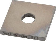 Mitutoyo - 0.108" Square Steel Gage Block - Accuracy Grade 0, Includes Certificate of Inspection - Exact Tool & Supply