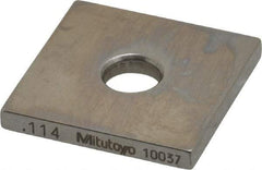 Mitutoyo - 0.114" Square Steel Gage Block - Accuracy Grade 0, Includes Certificate of Inspection - Exact Tool & Supply