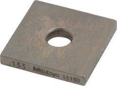 Mitutoyo - 0.133" Square Steel Gage Block - Accuracy Grade 0, Includes Certificate of Inspection - Exact Tool & Supply