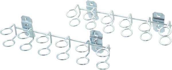 Triton - 3/4" ID, 9" Long 2 Pack, 9" Wide Multi-Ring Tool Holder 3/4" Ring ID & 1-3/4" Deep Pegboard Hooks - 1-3/4" Projection, Steel - Exact Tool & Supply