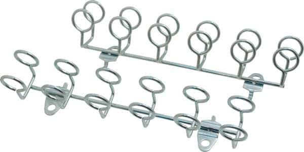 Triton - 9" Long Multi-ring Tool Holder Pegboard Hook - 1-3/4" Projection, Steel - Exact Tool & Supply