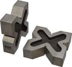 SPI - 3/4 to 2" Capacity, 90° Angle, Cast Iron 4-Way V-Block - 4" Long x 1-3/16" Wide x 4" High, Sold as Matched Pair - Exact Tool & Supply