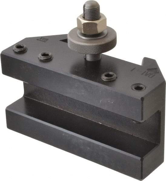 Aloris - Series DA, #1 Turning & Facing Tool Post Holder - 17 to 48" Lathe Swing, 3-1/8" OAH, 1-1/4" Max Tool Cutting Size, 2-1/4" Centerline Height - Exact Tool & Supply